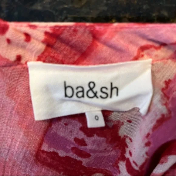 ba&sh V-Neck Red & Pink Patterned Dress - Picture 4 of 4